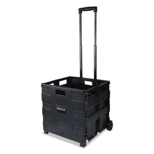 Universal® Collapsible Mobile Storage Crate, 18 1-4 X 15 X 18 1-4 To 39 3-8, Black freeshipping - TVN Wholesale