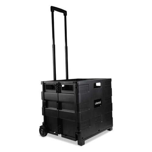 Universal® Collapsible Mobile Storage Crate, 18 1-4 X 15 X 18 1-4 To 39 3-8, Black freeshipping - TVN Wholesale
