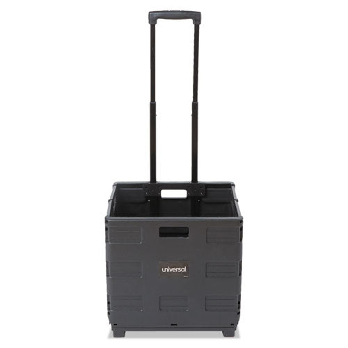 Universal® Collapsible Mobile Storage Crate, 18 1-4 X 15 X 18 1-4 To 39 3-8, Black freeshipping - TVN Wholesale