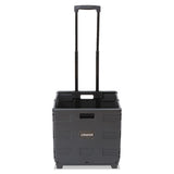 Universal® Collapsible Mobile Storage Crate, 18 1-4 X 15 X 18 1-4 To 39 3-8, Black freeshipping - TVN Wholesale