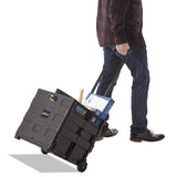 Universal® Collapsible Mobile Storage Crate, 18 1-4 X 15 X 18 1-4 To 39 3-8, Black freeshipping - TVN Wholesale