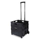 Universal® Collapsible Mobile Storage Crate, 18 1-4 X 15 X 18 1-4 To 39 3-8, Black freeshipping - TVN Wholesale