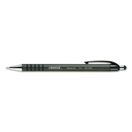 Universal™ Ballpoint Pen, Retractable, Fine 0.7 Mm, Black Ink, Black Barrel, Dozen freeshipping - TVN Wholesale