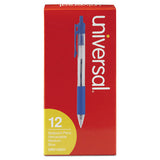 Comfort Grip Ballpoint Pen, Retractable, Medium 1 Mm, Blue Ink, Clear Barrel, Dozen