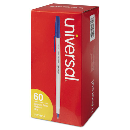 Universal™ Ballpoint Pen Value Pack, Stick, Medium 1 Mm, Blue Ink, Gray Barrel, 60-pack freeshipping - TVN Wholesale