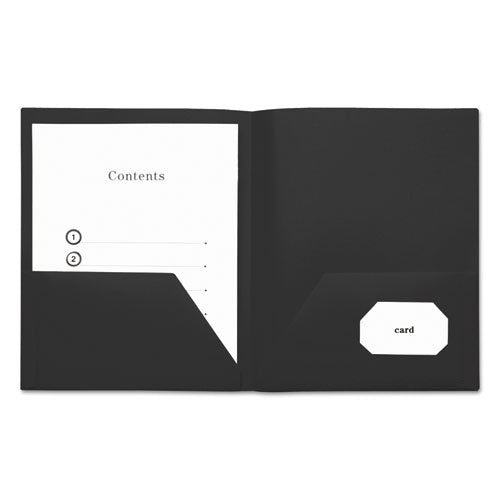 Universal® Two-pocket Plastic Folders, 100-sheet Capacity, 11 X 8.5, Black, 10-pack freeshipping - TVN Wholesale
