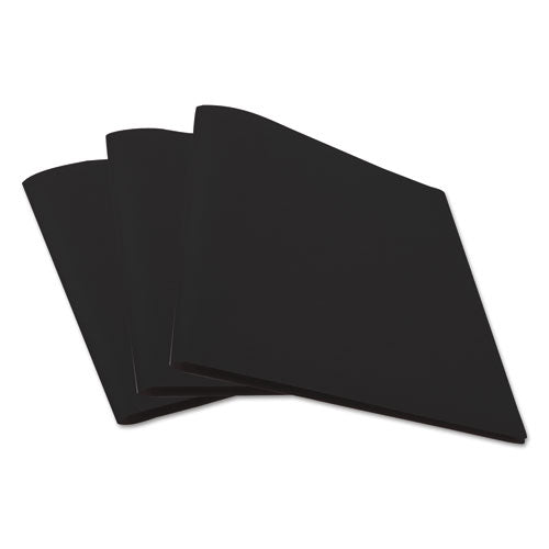Universal® Two-pocket Plastic Folders, 100-sheet Capacity, 11 X 8.5, Black, 10-pack freeshipping - TVN Wholesale
