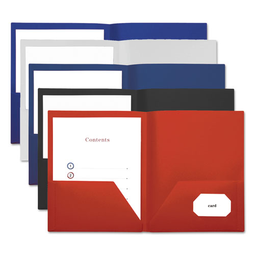 Universal® Two-pocket Plastic Folders, 100-sheet Capacity, 11 X 8.5, Red, 10-pack freeshipping - TVN Wholesale