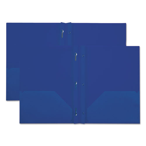 Universal® Plastic Twin-pocket Report Covers, Three-prong Fastener, 11 X 8.5, Navy Blue- Navy Blue, 10-pack freeshipping - TVN Wholesale