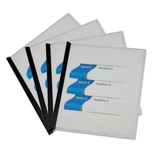 Universal® Clear View Report Cover With Slide-on Binder Bar, Clear-clear, 25-pack freeshipping - TVN Wholesale