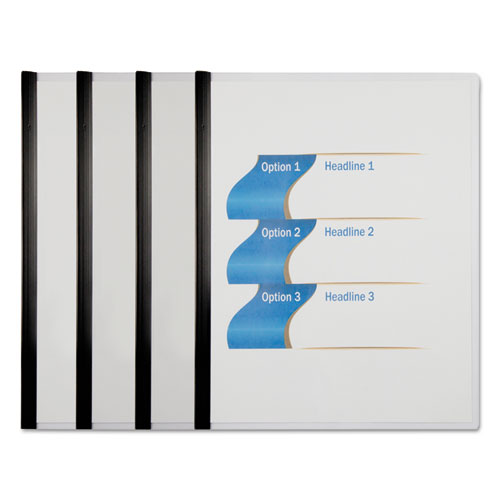 Universal® Clear View Report Cover With Slide-on Binder Bar, Clear-clear, 25-pack freeshipping - TVN Wholesale