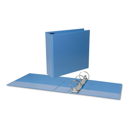 Universal® Deluxe Round Ring View Binder, 3 Rings, 1.5" Capacity, 11 X 8.5, Light Blue freeshipping - TVN Wholesale