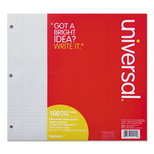 Universal® Filler Paper, 3-hole, 8.5 X 11, Wide-legal Rule, 200-pack freeshipping - TVN Wholesale