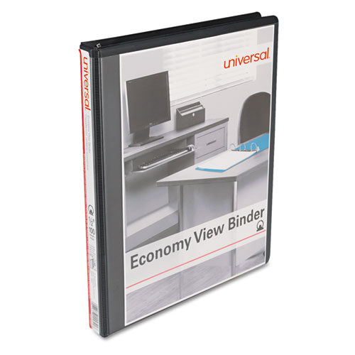 Universal® Economy Round Ring View Binder, 3 Rings, 0.5" Capacity, 11 X 8.5, Black freeshipping - TVN Wholesale