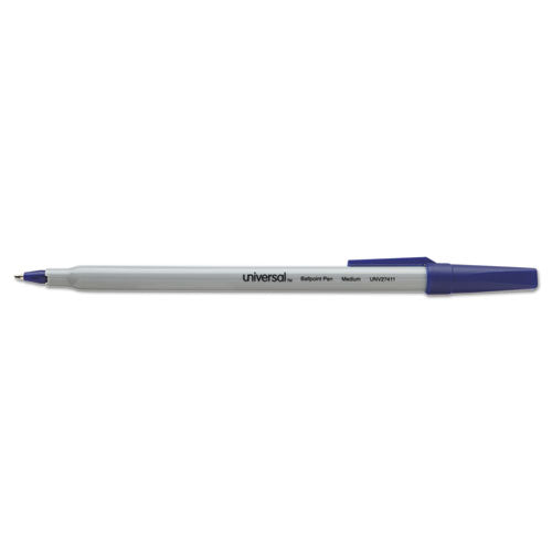 Universal™ Ballpoint Pen, Stick, Medium 1 Mm, Blue Ink, Gray Barrel, Dozen freeshipping - TVN Wholesale