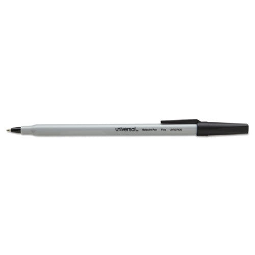 Universal™ Ballpoint Pen, Stick, Fine 0.7 Mm, Black Ink, Gray Barrel, Dozen freeshipping - TVN Wholesale