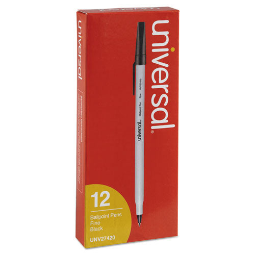 Universal™ Ballpoint Pen, Stick, Fine 0.7 Mm, Black Ink, Gray Barrel, Dozen freeshipping - TVN Wholesale