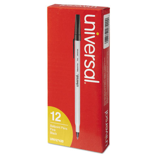 Universal™ Ballpoint Pen, Stick, Fine 0.7 Mm, Black Ink, Gray Barrel, Dozen freeshipping - TVN Wholesale