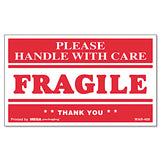 Universal® Printed Message Self-adhesive Shipping Labels, Fragile Handle With Care, 3 X 5, Red-clear, 500-roll freeshipping - TVN Wholesale