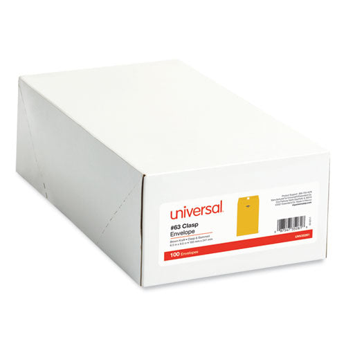 Universal® Kraft Clasp Envelope, #63, Square Flap, Clasp-gummed Closure, 6.5 X 9.5, Brown Kraft, 100-box freeshipping - TVN Wholesale