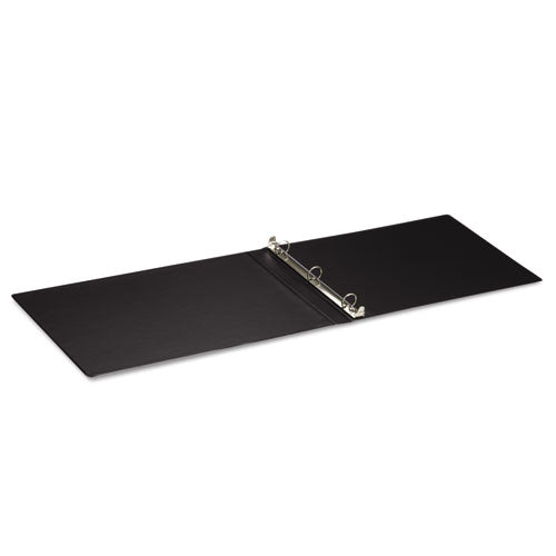 Universal® Ledger-size Round Ring Binder With Label Holder, 3 Rings, 1" Capacity, 11 X 17, Black freeshipping - TVN Wholesale