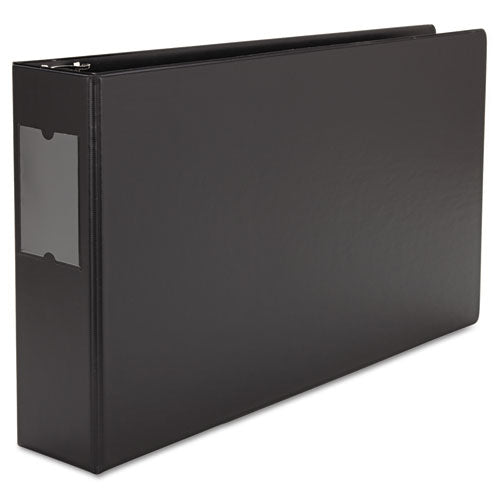Universal® Ledger-size Round Ring Binder With Label Holder, 3 Rings, 3" Capacity, 11 X 17, Black freeshipping - TVN Wholesale