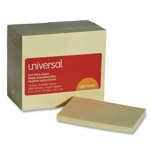 Universal® Self-stick Note Pads, 3 X 5, Yellow, 100-sheet, 18-pack freeshipping - TVN Wholesale