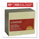 Universal® Self-stick Note Pads, 3 X 5, Yellow, 100-sheet, 18-pack freeshipping - TVN Wholesale