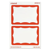 Universal® Border-style Self-adhesive Name Badges, 3 1-2 X 2 1-4, White-red, 100-pack freeshipping - TVN Wholesale