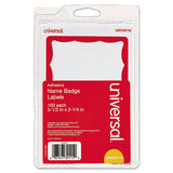 Universal® Border-style Self-adhesive Name Badges, 3 1-2 X 2 1-4, White-red, 100-pack freeshipping - TVN Wholesale