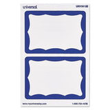 Universal® Border-style Self-adhesive Name Badges, 3 1-2 X 2 1-4, White-blue, 100-pack freeshipping - TVN Wholesale