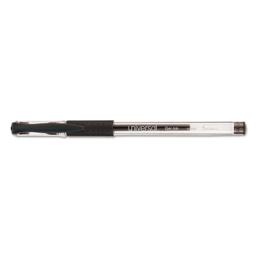 Universal™ Comfort Grip Gel Pen, Stick, Medium 0.7 Mm, Black Ink, Clear Barrel, 60-pack freeshipping - TVN Wholesale