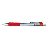 Universal™ Comfort Grip Gel Pen, Retractable, Medium 0.7 Mm, Red Ink, Silver Barrel, Dozen freeshipping - TVN Wholesale