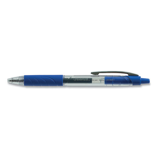 Universal™ Comfort Grip Gel Pen, Retractable, Medium 0.7 Mm, Blue Ink, Clear-blue Barrel, 36-pack freeshipping - TVN Wholesale