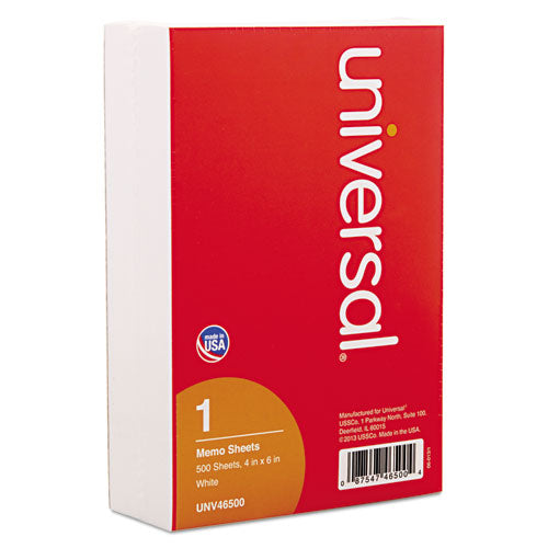 Universal® Loose White Memo Sheets, 4 X 6, Unruled, Plain White, 200-pack freeshipping - TVN Wholesale