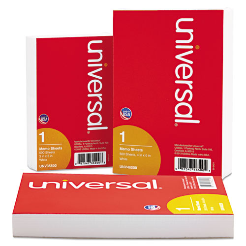Universal® Loose White Memo Sheets, 4 X 6, Unruled, Plain White, 200-pack freeshipping - TVN Wholesale