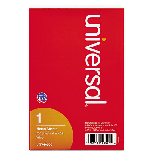 Universal® Loose White Memo Sheets, 4 X 6, Unruled, Plain White, 200-pack freeshipping - TVN Wholesale