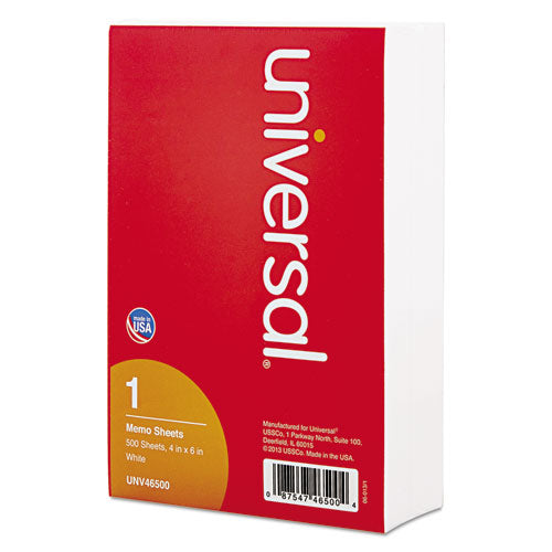 Universal® Loose White Memo Sheets, 4 X 6, Unruled, Plain White, 200-pack freeshipping - TVN Wholesale