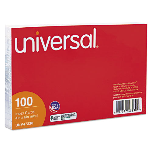 Universal® Ruled Index Cards, 3 X 5, White, 100-pack freeshipping - TVN Wholesale