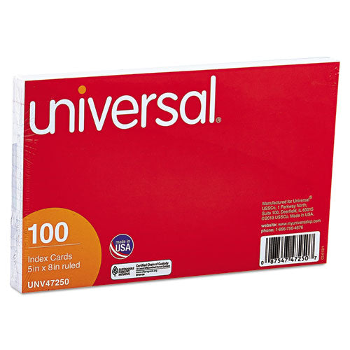 Universal® Ruled Index Cards, 3 X 5, White, 100-pack freeshipping - TVN Wholesale