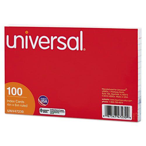 Universal® Ruled Index Cards, 4 X 6, White, 100-pack freeshipping - TVN Wholesale