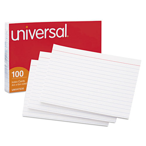 Universal® Ruled Index Cards, 4 X 6, White, 100-pack freeshipping - TVN Wholesale