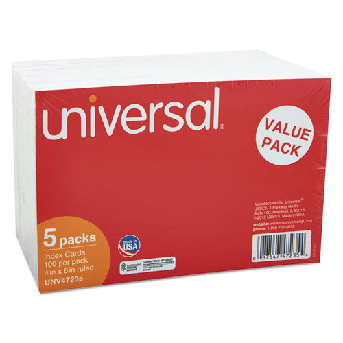 Universal® Ruled Index Cards, 4 X 6, White, 500-pack freeshipping - TVN Wholesale