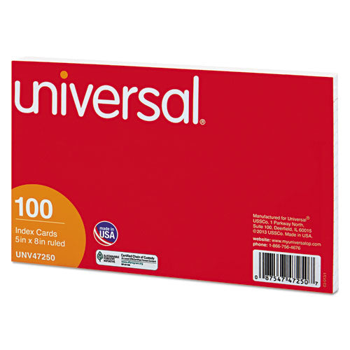 Universal® Ruled Index Cards, 5 X 8, White, 100-pack freeshipping - TVN Wholesale