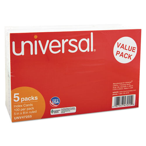 Universal® Ruled Index Cards, 5 X 8, White, 500-pack freeshipping - TVN Wholesale
