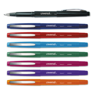 Universal™ Porous Point Pen, Stick, Medium 0.7 Mm, Black Ink, Black Barrel, Dozen freeshipping - TVN Wholesale