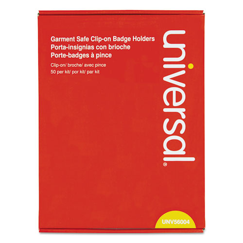 Universal® Clear Badge Holders W-garment-safe Clips, 3 X 4, White Inserts, 50-box freeshipping - TVN Wholesale