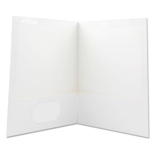 Universal® Laminated Two-pocket Portfolios, Cardboard Paper, 100-sheet Capacity, 11 X 8.5, White, 25-box freeshipping - TVN Wholesale