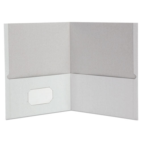 Universal® Two-pocket Portfolio, Embossed Leather Grain Paper, 11 X 8.5, White, 25-box freeshipping - TVN Wholesale