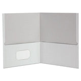 Universal® Two-pocket Portfolio, Embossed Leather Grain Paper, 11 X 8.5, White, 25-box freeshipping - TVN Wholesale